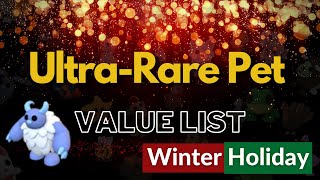 All ULTRARARE Pets VALUE List in Adopt Me New Winter HolidayChristmas Update [upl. by Prunella501]