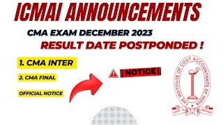 latest News  CMA Exam December 2023 Result Date Declared by ICMAI  CMA Exam December 2023 Result [upl. by Suilmann639]