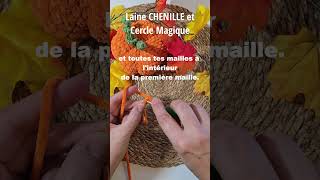 10TUTO CROCHET  Débuter un cercle avec de la laine CHENILLE  Piquer dans une maille en lair [upl. by Annawt228]