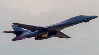 Rockwell B1B Lancer Takeoff From RAF Fairford 2023 aviation military subscribers [upl. by Sakram]