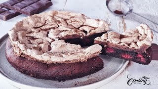 Flourless Chocolate Raspberry Meringue Cake  Irresistibly Easy GlutenFree Chocolate Cake [upl. by Susie429]