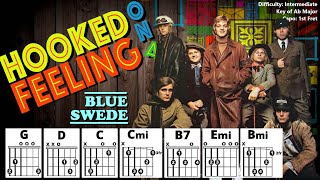 HOOKED ON A FEELING CAPO 1 by Blue Swede Intermediate Guitar Chord TAB amp Strum PlayAlong [upl. by Tannenwald145]