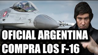 ¡OFICIAL Argentina de la mano de Milei firma la compra de 24 F16 [upl. by Lipfert]