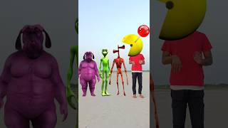 Red siren and green alien and dancing fatty dog head matching new vfx magical video shorts vfx [upl. by Etnom]