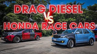 OFFROAD DRAG DIESEL vs CIVIC RACE CARS DRAG RACE [upl. by Rexanna471]