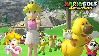 Mario Golf Super Rush Peach vs Toadette vs Wiggler at Ridgerock Lake [upl. by Asseralc952]