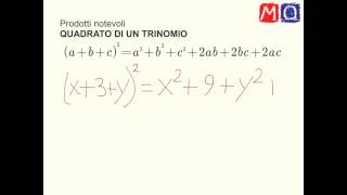 Prodotti notevoli Quadrato di un trinomio [upl. by Jp]