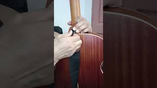 Insert lock on a Guitar strap acousticguitar share short [upl. by Matrona]