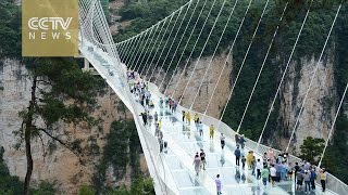 Worlds highest and longest glass bridge to open in China [upl. by Egres]