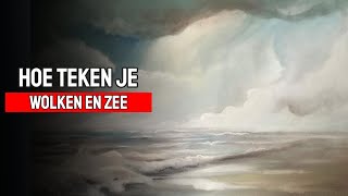 Hoe teken je Wolken en Zee met Panpastel en pastel potlood [upl. by Anitsim]