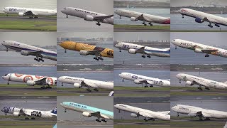 170924 東京国際空港（羽田空港） 飛行機の離陸シーン（Cラン） Take Off Scene of Various Airliners at Tokyo Intl Airport [upl. by Libb484]