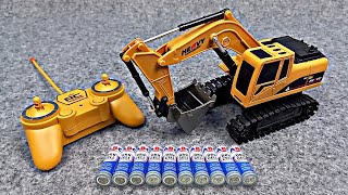 Unboxing Piggy Bank Money Box RC Excavator Super Builder 6 Ch RC Infrared Control City Express [upl. by Farlie]