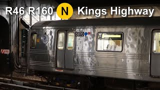 NYC MTA R46 N Train Kings Highway Subway Action [upl. by Weinert691]