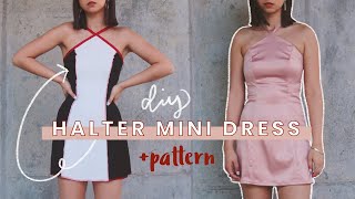 Halter Mini Dress Tutorial  PATTERN  DIYing the Perfect Summer Dress 2 Ways [upl. by Emmaline]