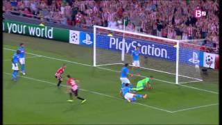 Gol Aduriz Athletic Bilbao 3  Nápoles 1 Fase Previa Champions League [upl. by Thorne]