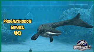 NEW PROGNATHODON MARINO AL NIVEL 40 JURASSIC WORLD THE GAME [upl. by Ellehcram]