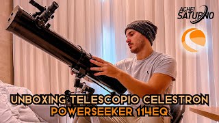 UNBOXING DE TELESCÓPIO CELESTRON  Powerseeker 114eq [upl. by Ahsenyl]