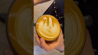 SWAN STYLE coffeeart shorts latteart lattearttutorial [upl. by Aneela]