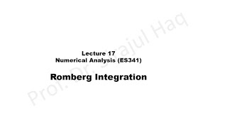 Romberg Integration  Lecture 17 [upl. by Hayifas]