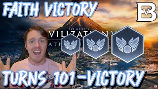 How to Win a Faith Victory in Civilization 6  Turns 101 Victory [upl. by Ecirad]