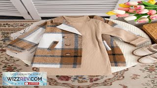 SHEIN 2pcs Young Girl Winter New Plaid High Collar Knit Sweater Dress Review [upl. by Seftton]