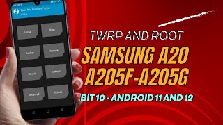 samsung A20 A205F  A205G U10 installing TWRP and ROOT proccess [upl. by Androw603]