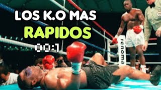 Los 10 NOCAUTS MÁS Rápidos de la Historia del BOXEO Peleas Increíbles [upl. by Ellenrad]