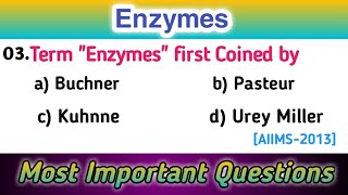 enzymes biochemistry mcqs  enzymology  enzymes mcq [upl. by Sifan]