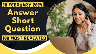 PTE Answer Short Question  JANUARY 2024  Most Repeated [upl. by Leber]