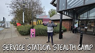 SERVICE STATION STEALTH CAMP  Durham motorway services [upl. by Lark727]