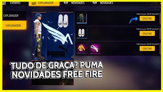 CORRE COMO COLETAR CALÇA ANGELICAL DA PUMA DE GRAÇA PUNHO PUMA NOVA PARCERIA NOVIDADES FREE FIRE [upl. by Eissalc]