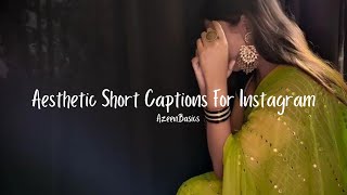 70 Aesthetic captions for Instagram  Short Captions for instagram  Best captions for insta post [upl. by Keraj85]