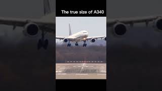 The true size of Airbus A340 😱 Airbus vs bombardier dash q400 aviation plane [upl. by Eikin154]