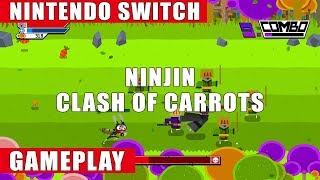 Ninjin Clash of Carrots Nintendo Switch Gameplay [upl. by Lacefield]