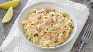 Tagliatelles au saumon fume [upl. by Ahsok]