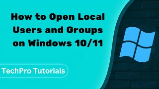 How to open Local Users and Groups on Windows 10 [upl. by Uon]