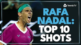 Rafael Nadals Top 10 Career ATP Shots [upl. by Atirec]