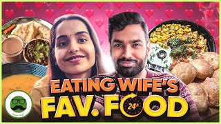 Eating Wife Favourite Food For 24 Hour Challenge Veggie Paaji [upl. by Sevein583]