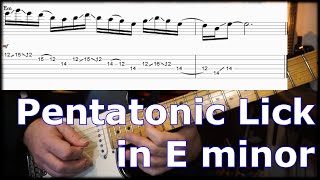 Pentatonic E minor lick with TABS [upl. by Ahtnicaj]