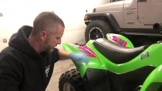 Changing ATV Oil on 2007 Kawasaki KFX 90 [upl. by Stultz]