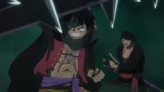 Luffy saves Zoro from Kaido Thunder Bagua One Piece [upl. by Thgirw]