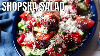 10Minute Cucumber Tomato Salad Shopska Salad [upl. by Hanyaz]