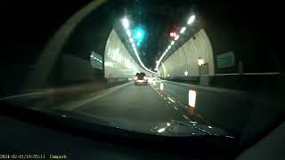 Driving the wrong way through Penmaenbach Tunnel on the A55 near Penmaenmawr CymruWales 1224 [upl. by Ayocat720]