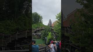 The worlds once only Launched Wooden Coaster Lightning Rod at Dollywood dollywood shorts foryou [upl. by Elleinod614]