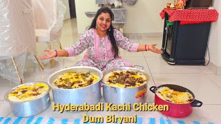 Cooked Hyderabadi Kachi Chicken Dum Biryani For 130 Rozdars  Pehli Baar Banaya Iftari Distribution [upl. by Hokanson902]