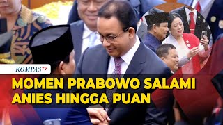 Momen Prabowo Salami Anies hingga Selfie Bersama Puan Maharani Usai Pelantikan di MPR [upl. by Aicilegna]