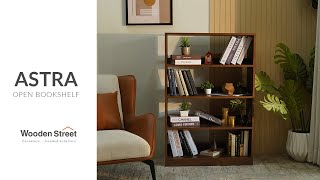 Astra Open Bookshelf  Best Book Shelf for Living Room  Wooden Street [upl. by Ojeitak]