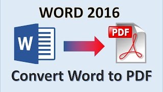 Word 2016  Convert Document to PDF  How to Change Make Turn Save as a Microsoft Office File in MS [upl. by Tnilk]