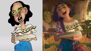 Encanto and frozen funny drawing meme  elsa and mirabel funny face  try not to laugh [upl. by Suruat]