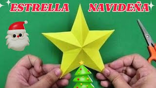 Cómo Hacer una ESTRELLA de NAVIDAD de PAPEL Fácil y Rápido ⭐✨ [upl. by Ynohtona416]